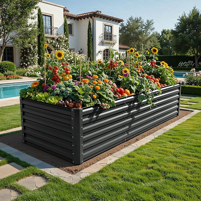 YITAHOME 8x4x2ft 2pcs Large Raised Garden Bed, Galvanized Metal Planter Box - Image 2