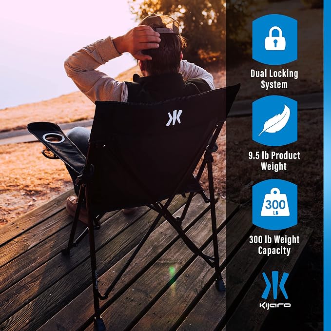 Kijaro Foldable Camping Chair, Vik Black - Image 6