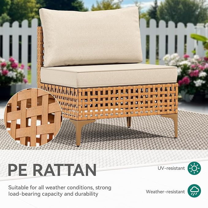 YITAHOME Wicker Patio Furniture Set 3 Pieces Outdoor Sectional Sofa - Image 6