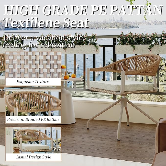 TWT Patio Dining Chairs Outdoor Stackable Dining Chairs - Image 7