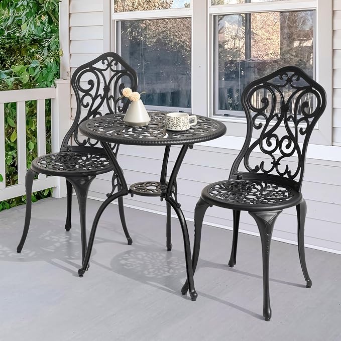 NUU GARDEN 3 Pieces Patio Bistro Set, Outdoor Bistro Set - Image 2