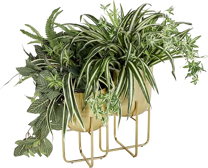 Deco 79 Metal Indoor Outdoor Planter Brushed Dome Large Planter Pot - Image 9