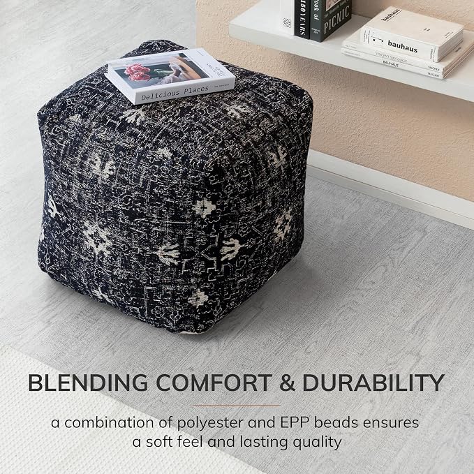 Anji Mountain 100% Handmade & Handcrafted Comfortable Home Décor Pouf Ottoman - Image 3