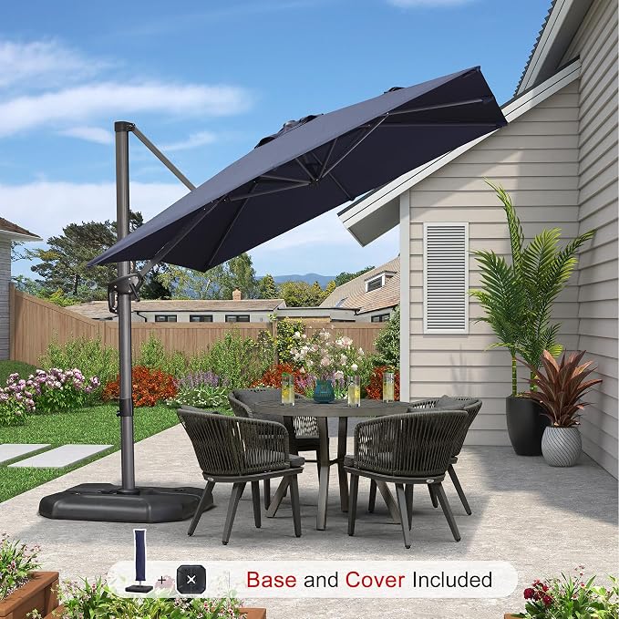 PURPLE LEAF 8'×8' Patio Cantilever Umbrella - Image 2