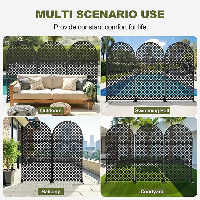Casaphoria 72" H x 35" W Arched Metal Privacy Screen - Image 5