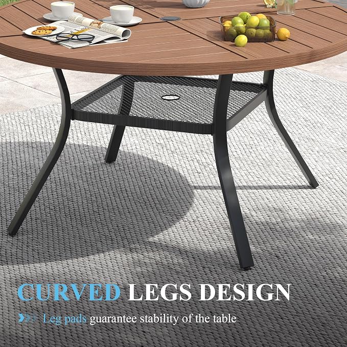 VICLLAX Patio Table and Chair Set of 4, All Weather Metal Round Outdoor Dining - Image 6