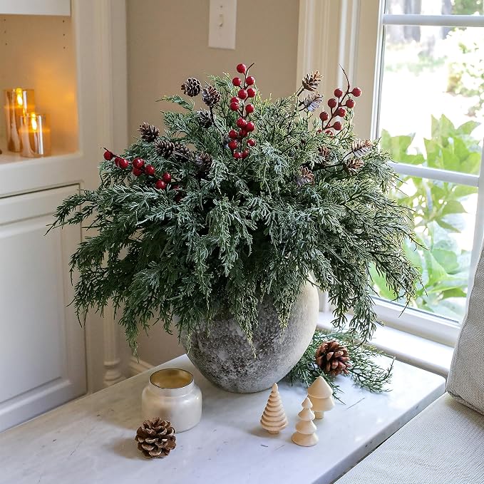 Faux Cedar Stems Artificial Norfolk Pine Branches - Image 7