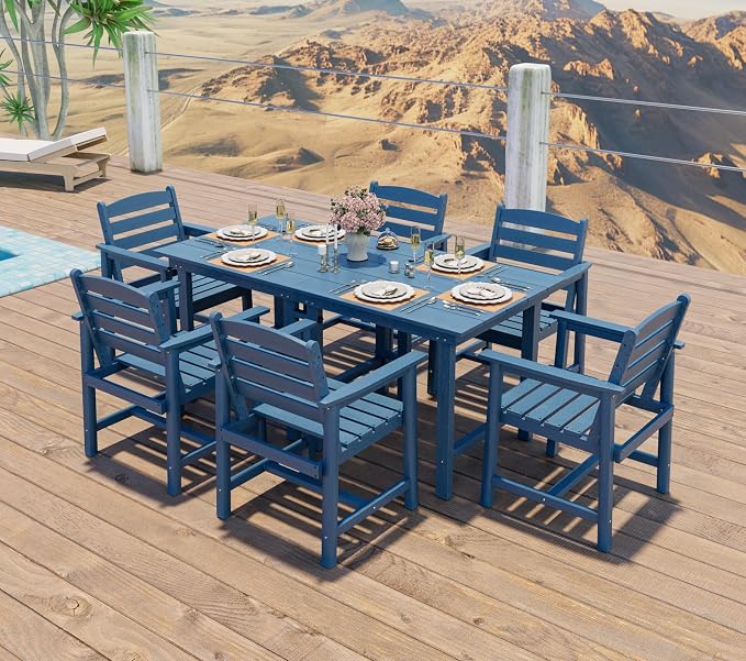 Anbuy Patio HDPE Dining Table Sets, Removable 2-in-1 Outdoor Patio Table - Image 8