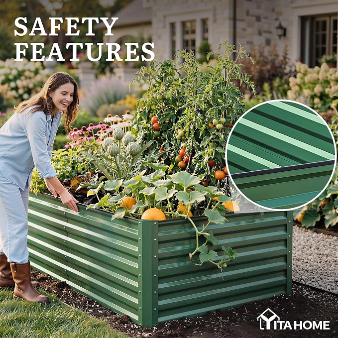 YITAHOME 4pcs 8x4x2 ft Galvanized Raised Garden Bed Kit, Large Metal Planter Box - Image 6