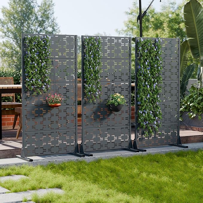 Casaphoria Metal Privacy Screen Outdoor, Drakgrey-Brick - Image 2