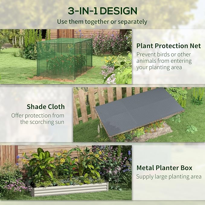 Outsunny 7.3 x 3.4 x 1 ft Galvanized Raised Garden Bed - Image 3