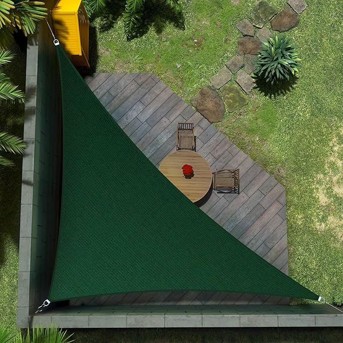 Amgo Custom Size 10' x 11' x 14.9' Green Right Triangle Sun Shade Sail Order to by Amgo