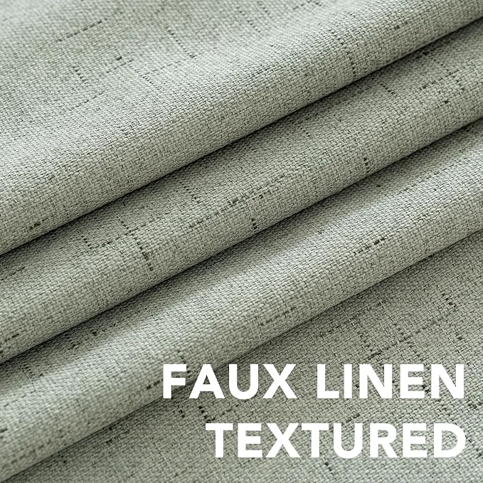 H.VERSAILTEX Primitive Linen Curtains 100% Blackout Curtain Drapes Burlap - Image 4