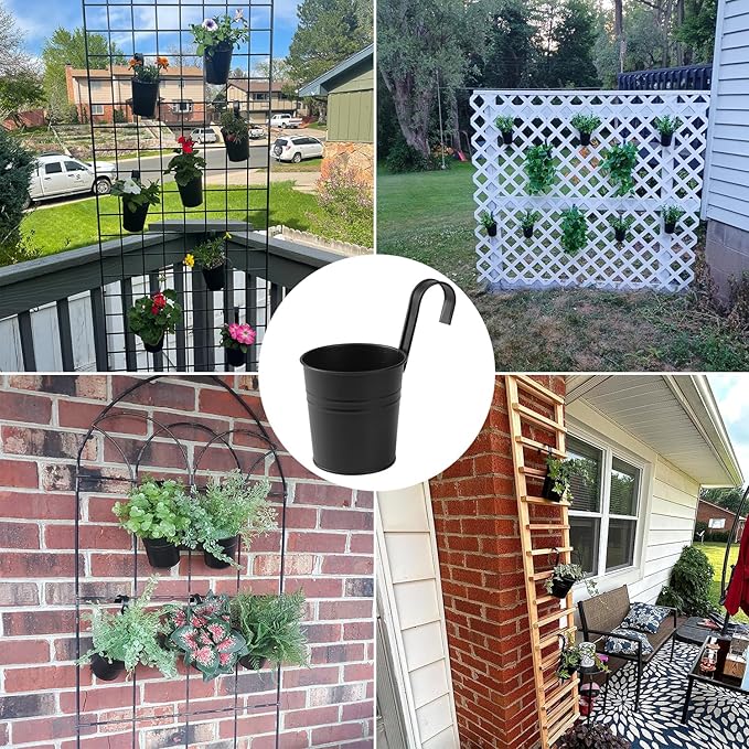 20 Pack 4 Inch Railing Hanging Planter, Metal Hanging Flower Pots, Metal - Image 7
