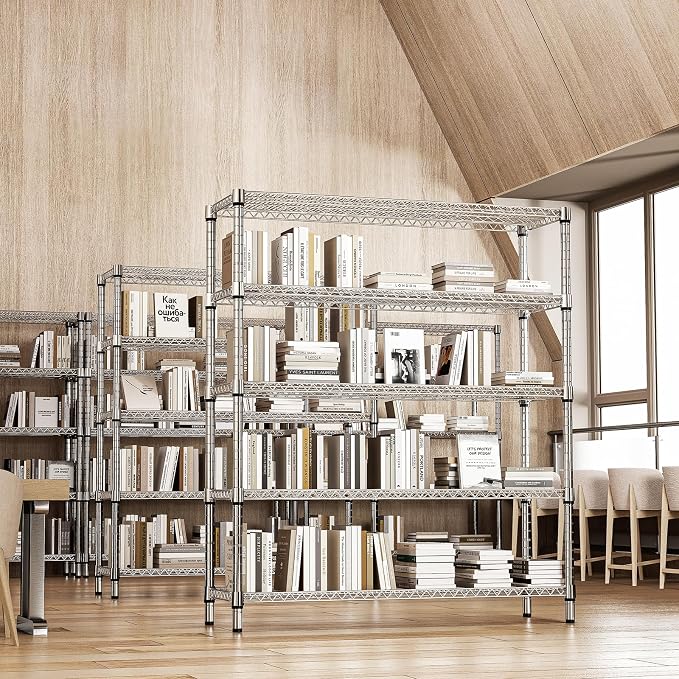 3500LBS 59" W 5 Tier Storage Shelves Rack Metal Wire Shelving Unit, Storage - Image 4