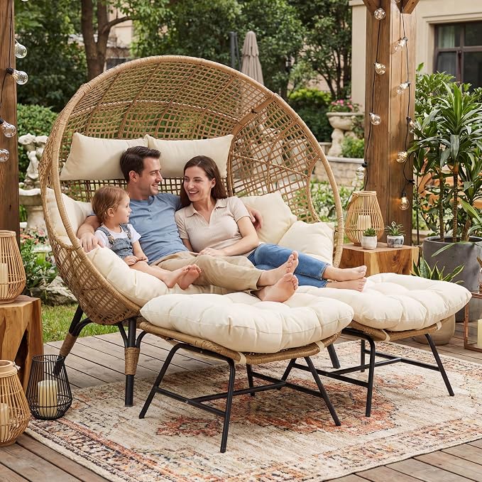 NICESOUL Indoor Outdoor Double Egg Chair - Image 4