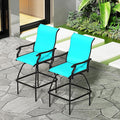 LEVELEVE Patio Bar Set 2pcs Swivel Bar Stools Outdoor Bistro Textilene by Enjoyyourlife