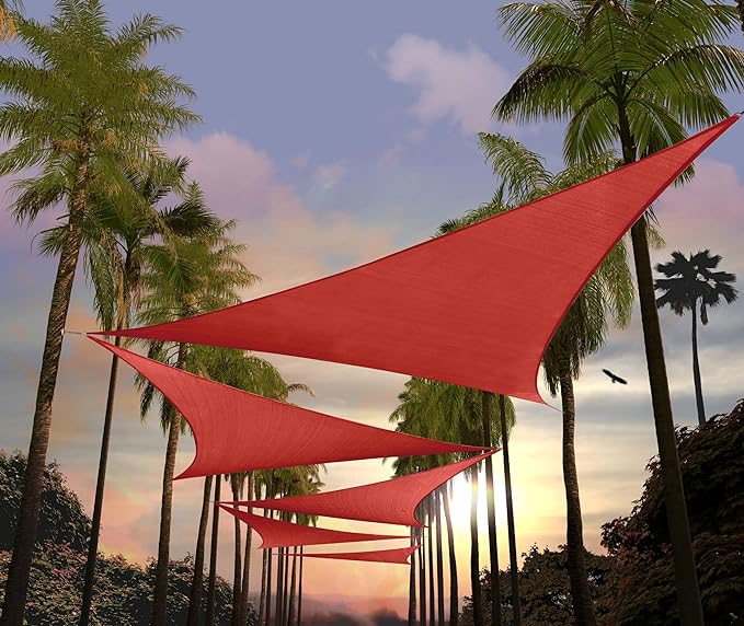 Amgo Custom Size 18' x 18' x 18' Red Triangle Sun Shade Sail UPF50+ AGTAPRT12 by Amgo