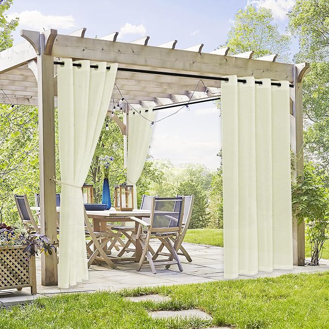 RYB HOME Sheer Curtains Outdoor by RYBHOME