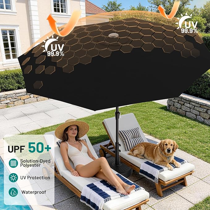 AreShark 9 FT Patio Umbrella for Outdoor, Outdoor Table Umbrella - Image 4