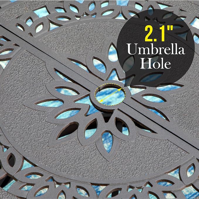 PHI VILLA Cast Aluminum Round High Bar Dining Tables - Image 3