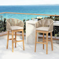 Christopher Knight Home Zax Set of 2 Patio Barstool, Acacia Wood & Rope Outdoor by ChristopherKnightHome