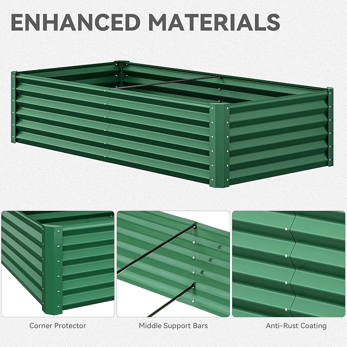 YITAHOME 6x3x1.5 2pcs Large Raised Garden Bed Kit, Galvanized Metal Planter Box - Image 8