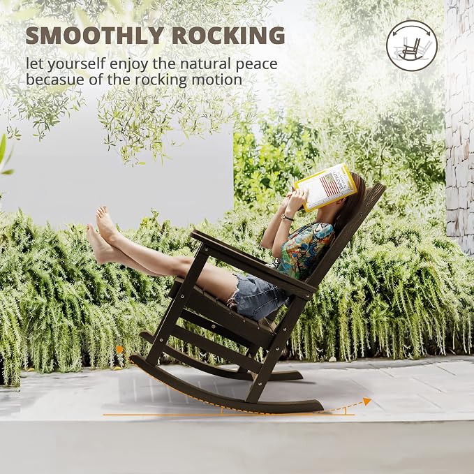 LUE BONA Outdoor Rocking Chairs Set, Poly Porch Rockers - Image 8