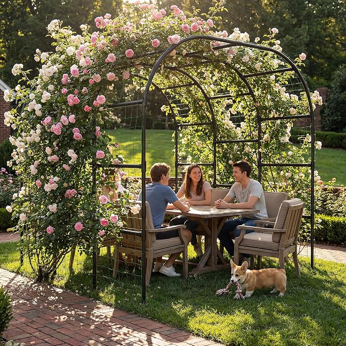 DoCred Garden Arch Trellis for Climbing Plants, 88 Inch Large Garden Trellises - Image 2