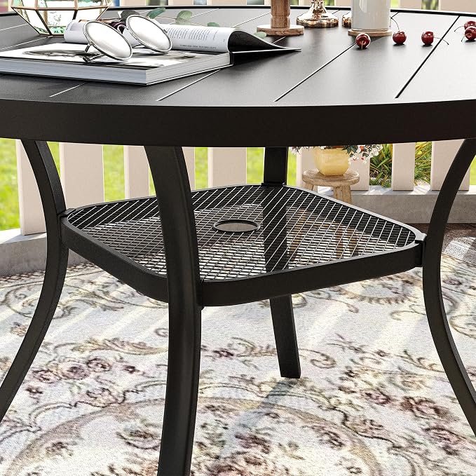 VICLLAX Patio Dining Set for 6, Outdoor Furniture Set Includes 47.2" Round - Image 2