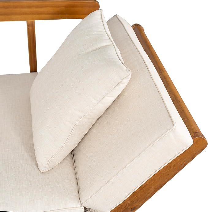 Christopher Knight Home Gary Patio Convertible Couch, Wooden Outdoor Daybed - Image 9