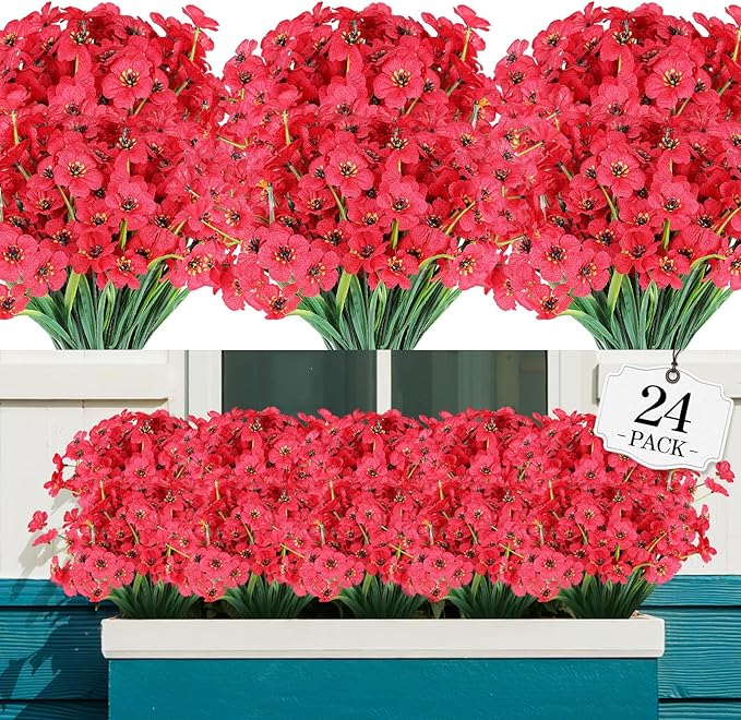 AGIRL 24 Bundles Artificial Flowers by AGIRL