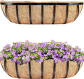 HFHOME 2 Pcs 24" Window Box Deck Railing Planter by HFHOME