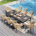 PHI VILLA 9 Pieces Outdoor Dining Set by PHIVILLAThepioneerofcomfortablehouseholdsupplies