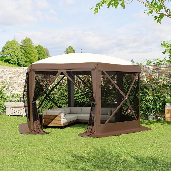 13x13FT 6-Sided Pop Up Gazebo Tent，One-Push Setup Canopy Tent - Image 7