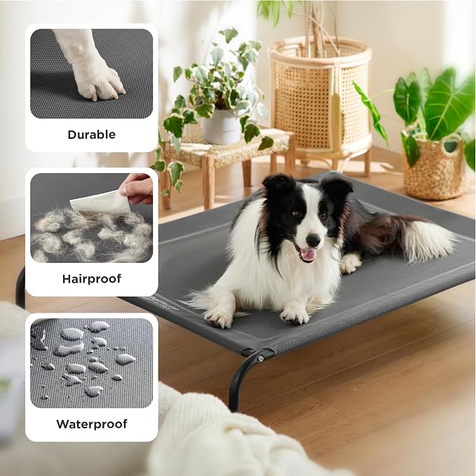 Bedsure Outdoor Elevated Dog Bed Large Sized Dog, Portable Indoor & Outdoor - Image 5