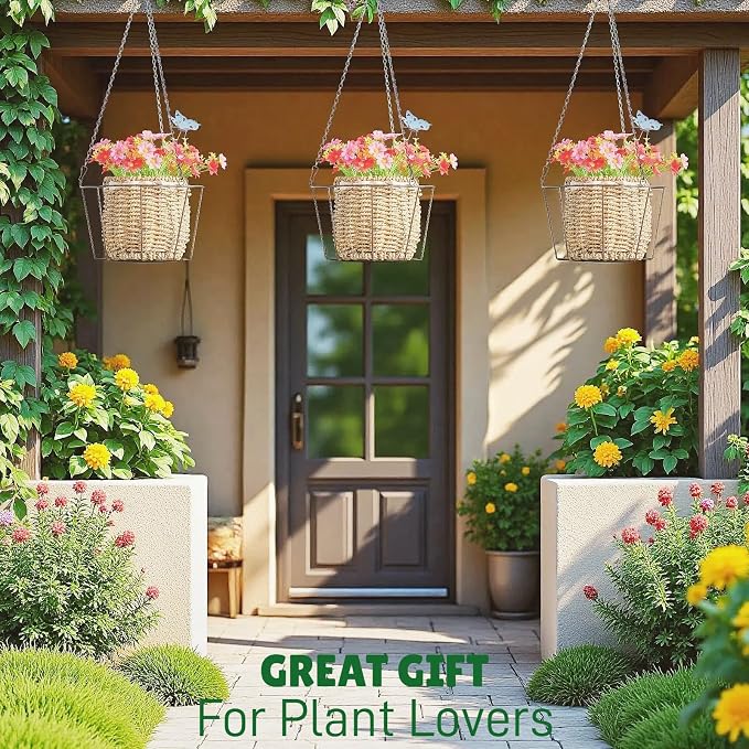 Metal & Macrame Plant Hanger Indoor/Outdoor Use – Heavy Duty Hanging Planter - Image 2