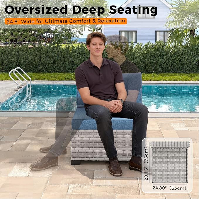 12-Seat Modern Outdoor Wicker Rattan Patio Furniture Set - Image 5