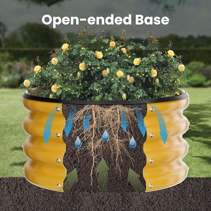 ZXZYHFTY Round Galvanized Raised Garden Bed kit, Round Large Metal Raised - Image 6