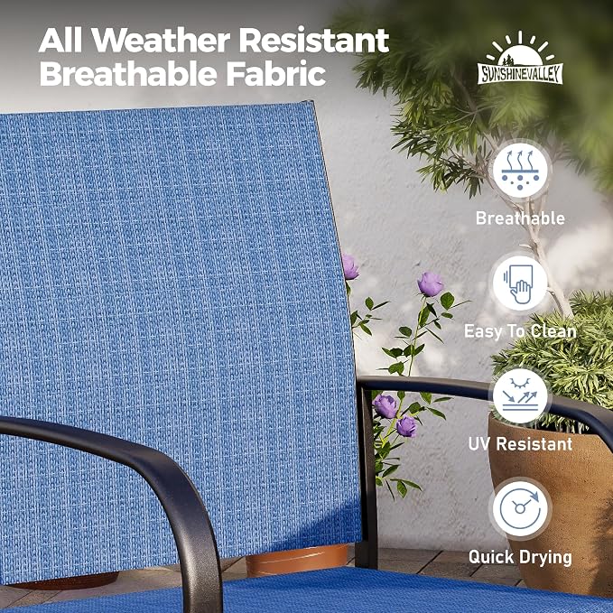 Patio Dining Set 9 PCS, 8 Stable Outdoor Dining Chairs - Image 4