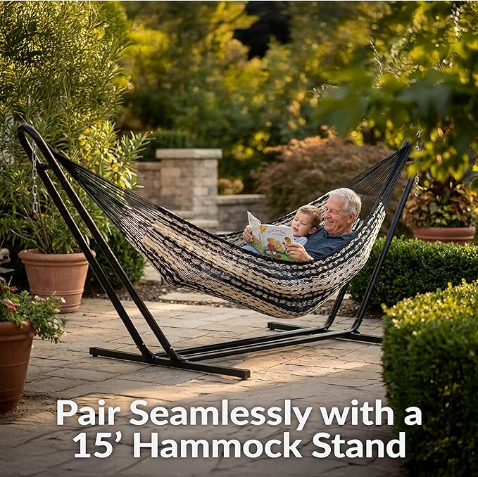Sunnydaze Handwoven XXL Thick Cord Mayan Double Hammock - Image 4