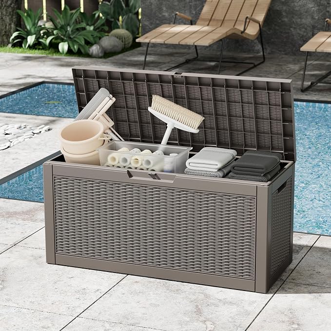 Outdoor Storage Box, Resin Deck Boxes Indoor and outdoor, Waterproof Storage - Image 8