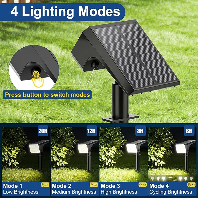 LANSOW Solar Spot Lights Outdoor Waterproof IP67, Solar Landscape Spotlights - Image 3