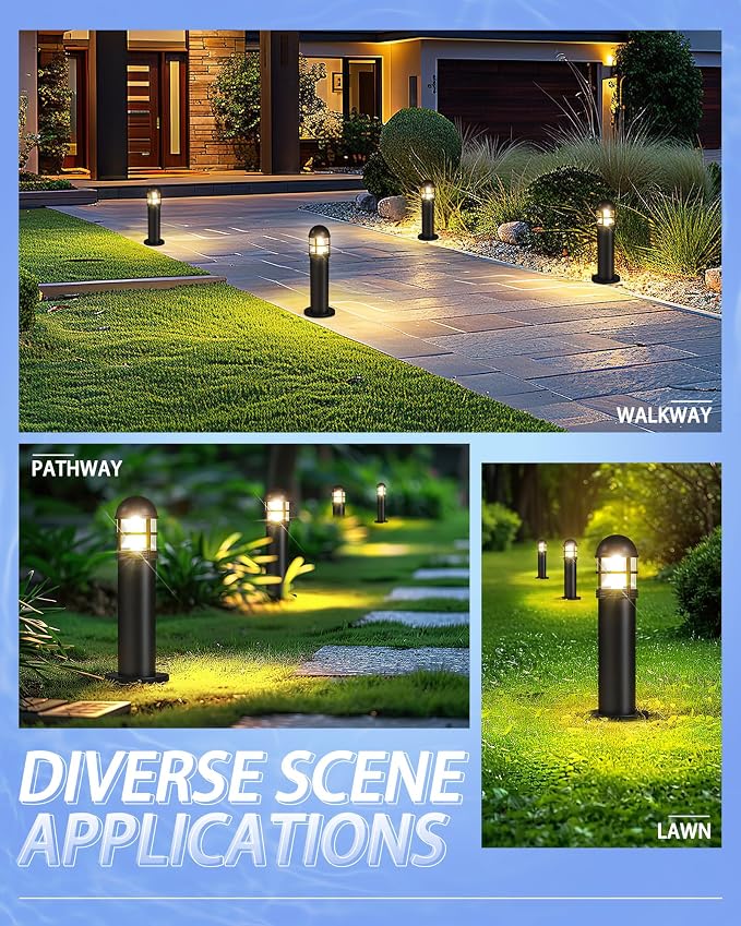 2 Pack 12V LED Bollard Pathway Lights, High Brightness 200LM, IP67 Waterproof - Image 5