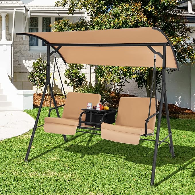 Tangkula 2 Person Porch Swing, Outdoor Swing - Image 9