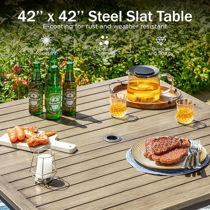 PHI VILLA 5 Pieces Outdoor Dining Set - Image 6