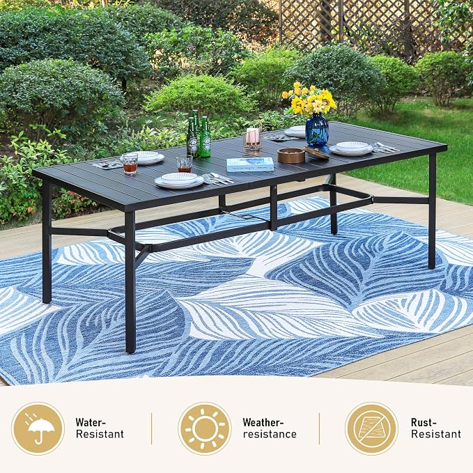 Patio Dining Set 9 PCS, 8 Stable Outdoor Dining Chairs - Image 5