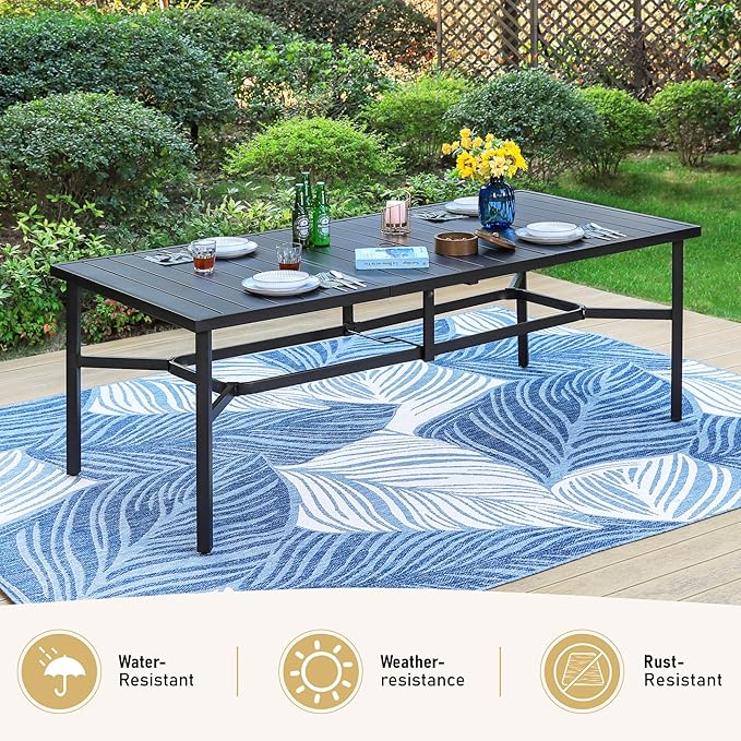 Patio Dining Set 9 PCS, 8 Stable Outdoor Dining Chairs - Image 7