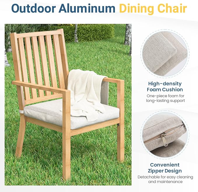 Wisteria Lane Aluminum 7 Pieces Patio Dining Sets, Outdoor Dining Table - Image 4
