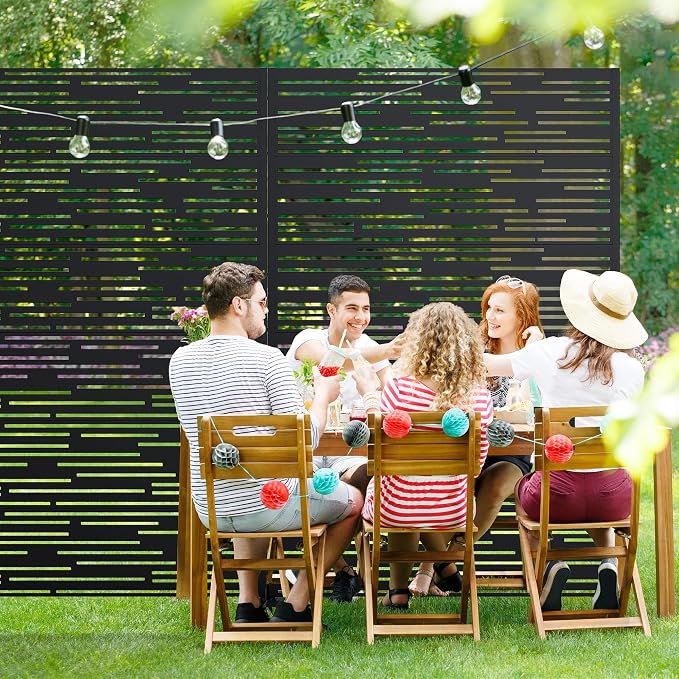 Casaphoria Metal Privacy Screen Outdoor, Shine Black - Image 8